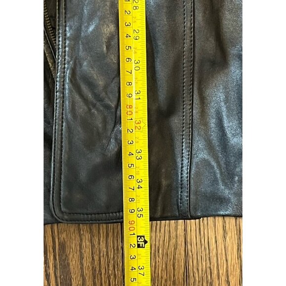 Vintage Wilsons Long Leather Black Jacket Mens Large Lined 3M Thinsulate - Picture 5 of 12